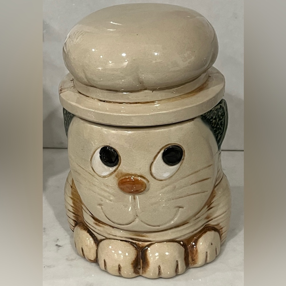 Vintage Cat with Chef Hat Cookie Jar